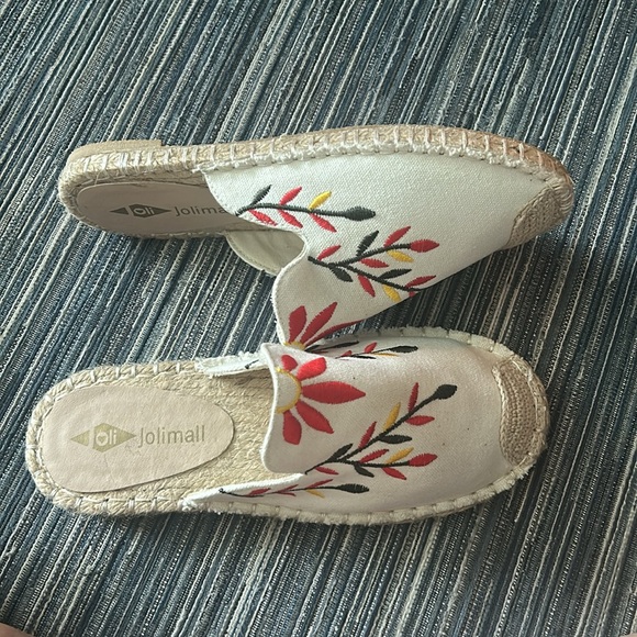 🆕Jolimall Women’s Size 8 Embroidered Floral Slip-on Espadrilles Mules - Picture 3 of 7